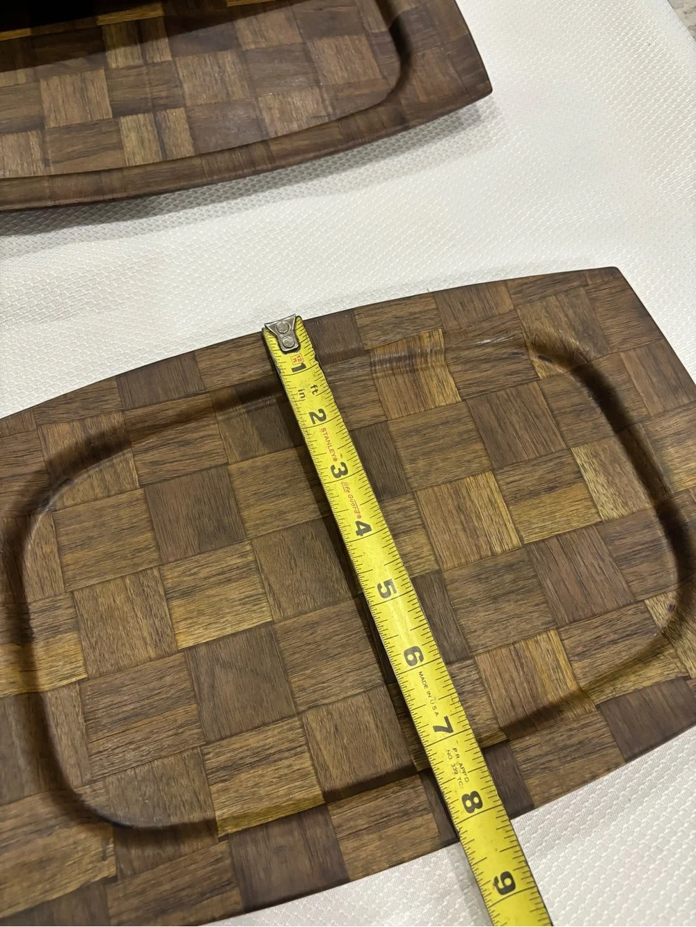MCM Vintage Weavewood Minneapolis Walnut Serving Platter Charcuterie Board 4 set